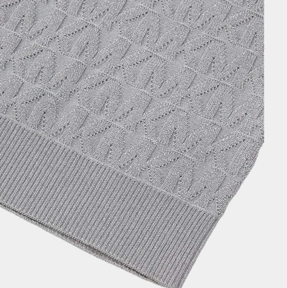 NWOT Michael Kors Grey Metallic Knit Dress - Picture 8 of 8